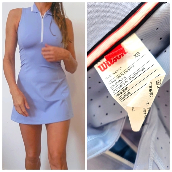 Nwot Wilson Riverside Rare Seashell Blue Tennis Golf Dress Unlined XS - Picture 1 of 6